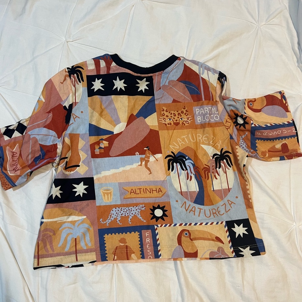 Farm Rio Cropped Tee Shirt